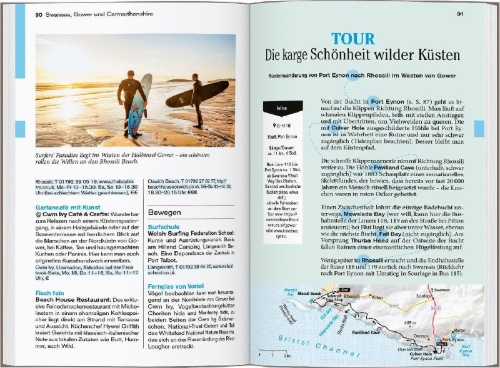 Buchcover und Innenansicht für das Buch: DUMONT Reise-Taschenbuch Reiseführer Wales