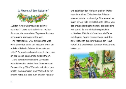 Buchcover und Innenansicht für das Buch: Silberwind, das weiße Einhorn - Der magische Feuerberg