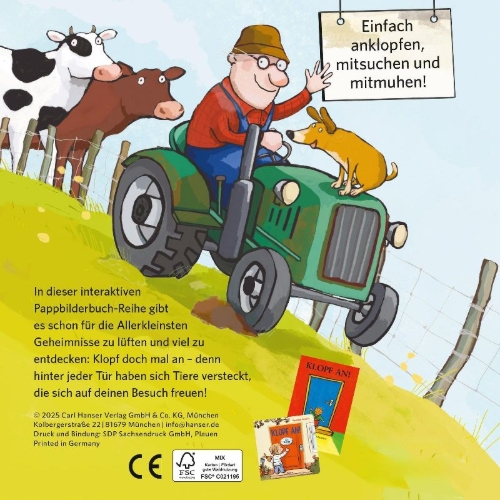 Buchcover und Innenansicht für das Buch: Klopf an! Auf dem Bauernhof