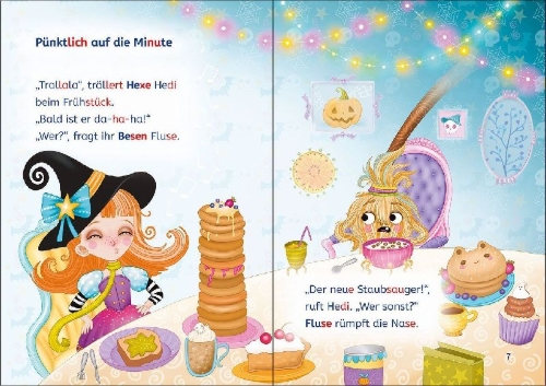 Buchcover und Innenansicht für das Buch: Leselöwen 1. Klasse - Der beleidigte Hexenbesen