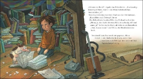 Buchcover und Innenansicht für das Buch: Der Bücherfresser