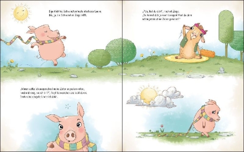 Buchcover und Innenansicht für das Buch: Voll gemein, sagt das Schwein