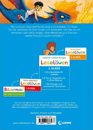 Buchcover und Innenansicht für das Buch: Leselöwen 2. Klasse - Im Bann des grünen Drachen
