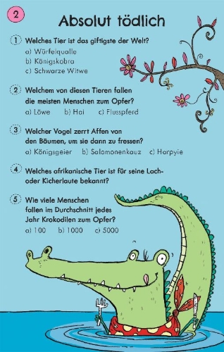 Buchcover und Innenansicht für das Buch: 50 Quiz-Karten: Rätsel aus der Tierwelt