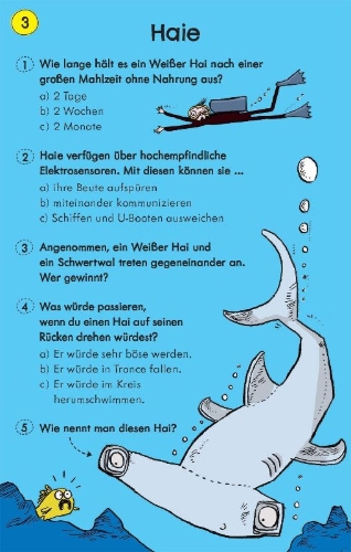 Buchcover und Innenansicht für das Buch: 50 Quiz-Karten: Rätsel aus der Tierwelt