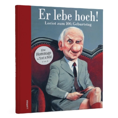 Buchcover und Innenansicht für das Buch: Er lebe hoch! Loriot zum 100. Geburtstag