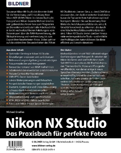 Buchcover und Innenansicht für das Buch: Nikon NX Studio