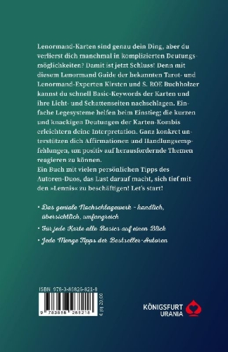 Buchcover und Innenansicht für das Buch: Dein Lenormand Guide - Schnell und einfach legen und deuten