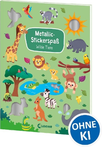 Buchcover und Innenansicht für das Buch: Mes Autocollants Scintillants - Animaux Sauvages