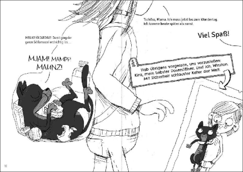 Buchcover und Innenansicht für das Buch: Winstons geheimste Fälle (Band 1) - Der Fluch der Wächterkatze