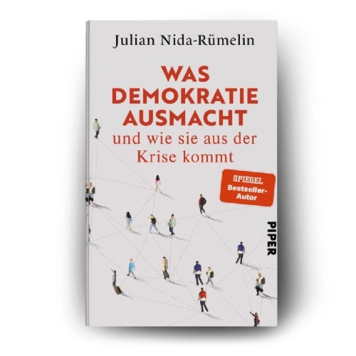Buchcover und Innenansicht für das Buch: Was Demokratie ausmacht - und wie sie aus der Krise kommt