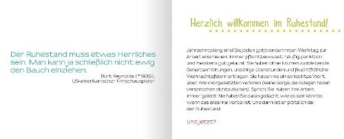 Buchcover und Innenansicht für das Buch: Ruhestand für Einsteiger