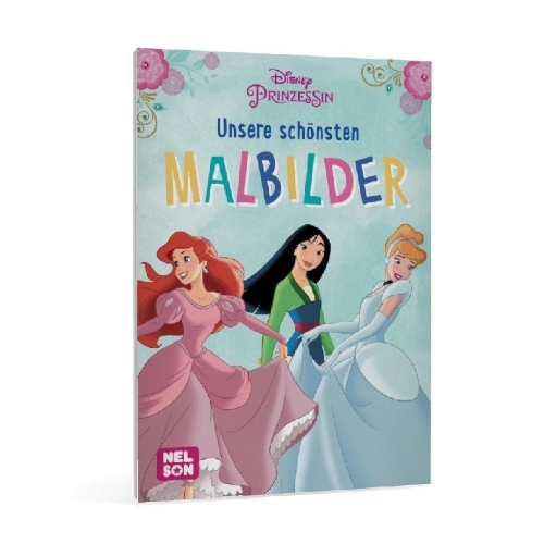 Buchcover und Innenansicht für das Buch: Disney Prinzessin: Unsere schönsten Malbilder