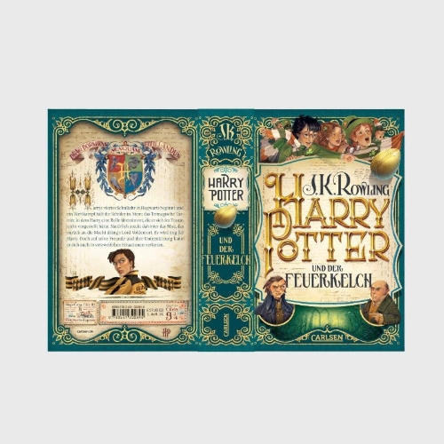 Buchcover und Innenansicht für das Buch: Harry Potter and the Goblet of Fire