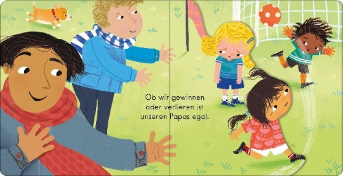 Buchcover und Innenansicht für das Buch: Papas lieben Umarmungen