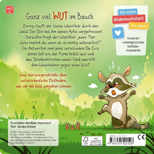 Buchcover und Innenansicht für das Buch: Wenn liebe Waschbären wütend sind
