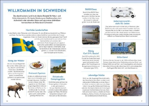 Buchcover und Innenansicht für das Buch: Schweden mit dem Wohnmobil