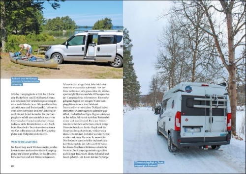 Buchcover und Innenansicht für das Buch: Schweden mit dem Wohnmobil