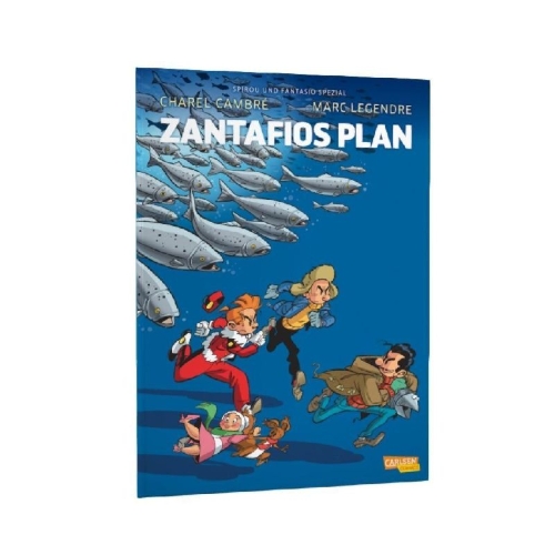 Buchcover und Innenansicht für das Buch: Robbedoes: Het plan van Wiebeling