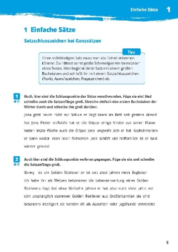 Buchcover und Innenansicht für das Buch: Klett 10-Minuten-Training Deutsch Rechtschreibung Zeichensetzung 5.-7. Klasse