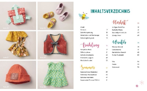 Buchcover und Innenansicht für das Buch: Hej. Minimode - Süße Puppenkleidung nähen