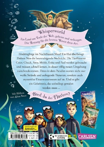 Buchcover und Innenansicht für das Buch: Whisperworld 3: Geheimnis des Meeres