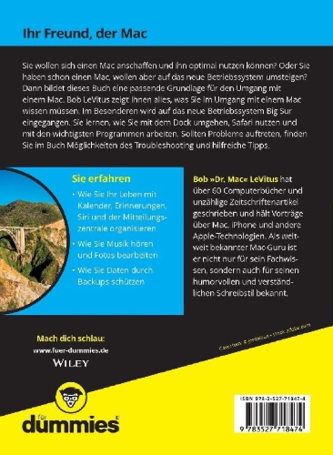 Buchcover und Innenansicht für das Buch: Mac für Dummies