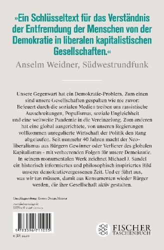 Buchcover und Innenansicht für das Buch: Democracy's Discontent. A New Edition for Our Perilous Times