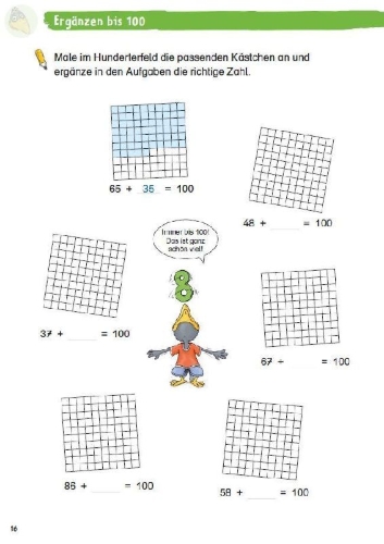 Buchcover und Innenansicht für das Buch: Mein großes Mathebuch mit Rabe Linus - 2. Klasse