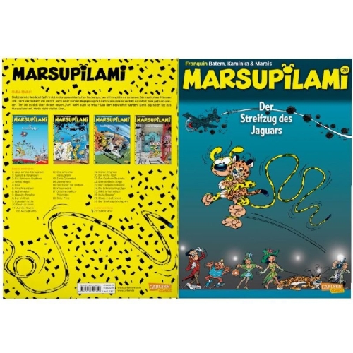 Buchcover und Innenansicht für das Buch: Marsupilami 28: Der Streifzug des Jaguars