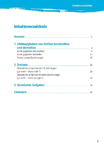 Buchcover und Innenansicht für das Buch: Klett 10-Minuten-Training Mathematik Dreisatz 6./7. Klasse