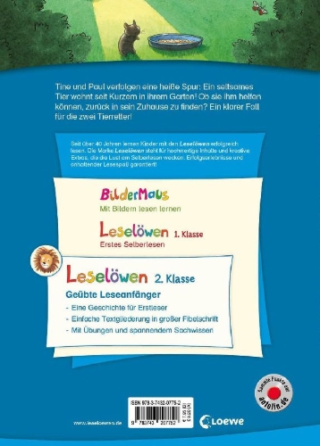 Buchcover und Innenansicht für das Buch: Leselöwen 2. Klasse - Ein Fall für die Tierretter