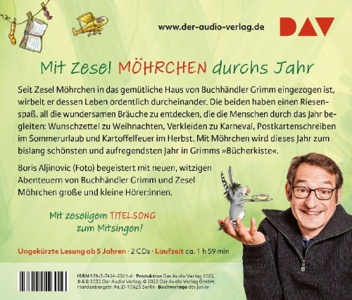 Buchcover und Innenansicht für das Buch: Grimm und Möhrchen - Teil 2: Frühling, Sommer, Herbst und Zesel