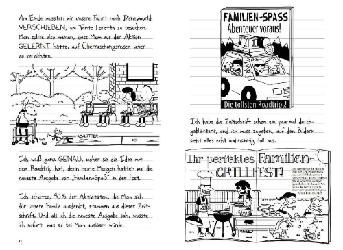 Buchcover und Innenansicht für das Buch: Diary of a Wimpy Kid - The Long Haul