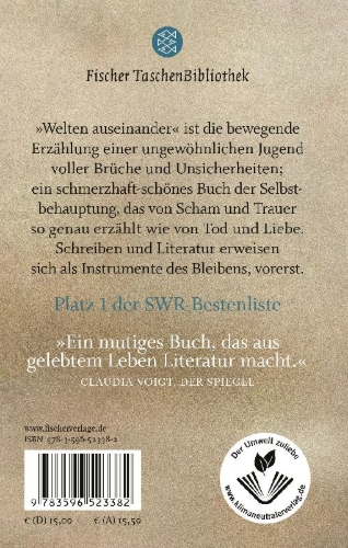 Buchcover und Innenansicht für das Buch: Welten auseinander