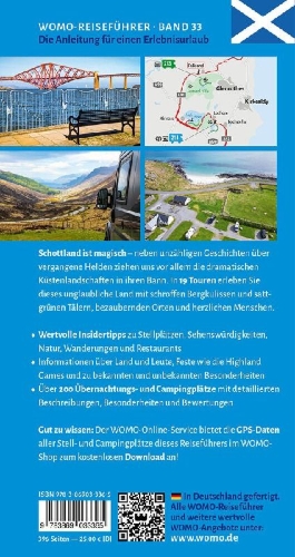 Buchcover und Innenansicht für das Buch: Entdeckertouren mit dem Wohnmobil Schottland