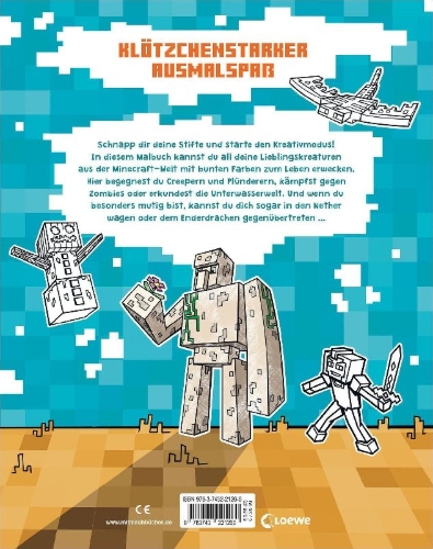 Buchcover und Innenansicht für das Buch: Malbuch für Minecrafter