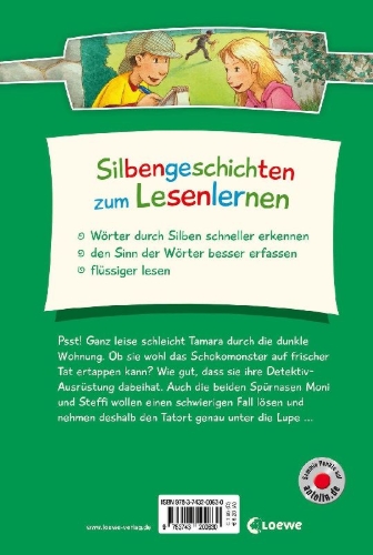 Buchcover und Innenansicht für das Buch: Silbengeschichten zum Lesenlernen - Detektivgeschichten