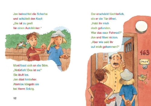 Buchcover und Innenansicht für das Buch: Silbengeschichten zum Lesenlernen - Detektivgeschichten