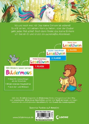 Buchcover und Innenansicht für das Buch: Bildermaus - Magische Einhorngeschichten