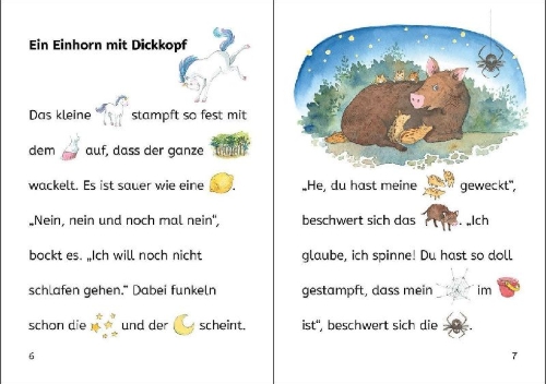 Buchcover und Innenansicht für das Buch: Bildermaus - Magische Einhorngeschichten