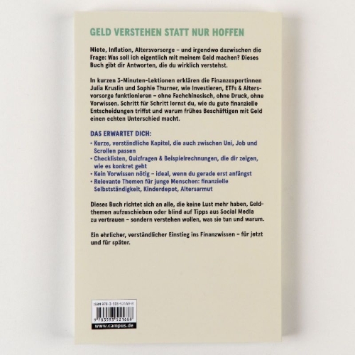 Buchcover und Innenansicht für das Buch: Investieren in 3 Minuten