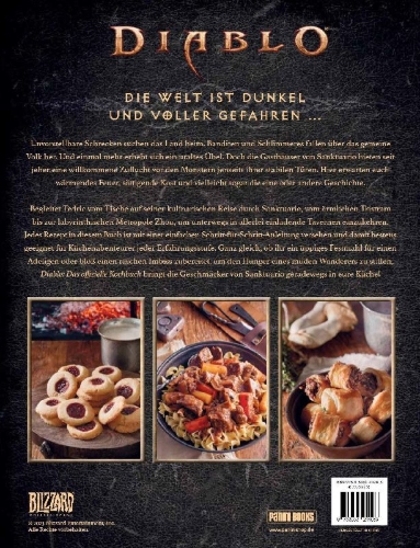 Buchcover und Innenansicht für das Buch: Diablo: The Official Cookbook: Recipes and Tales from the Inns of Sanctuary