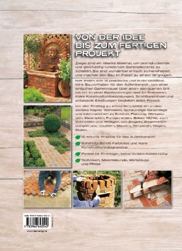 Buchcover und Innenansicht für das Buch: Projekte mit Ziegelsteinen: 16 tolle Ideen für Ihren Garten und Terrasse