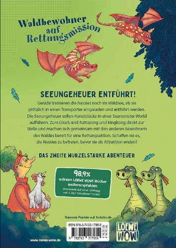 Buchcover und Innenansicht für das Buch: Der Wald lebt! (Band 2) - Rettet die Seeungeheuer!