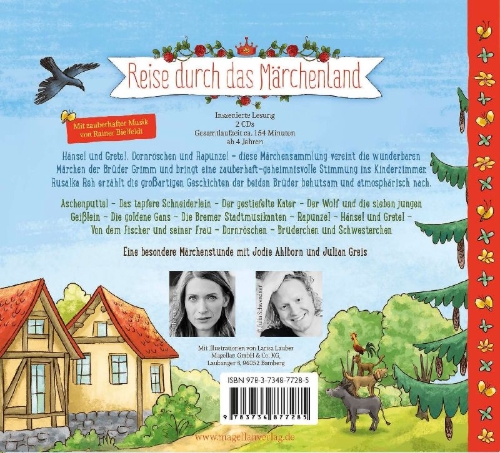 Buchcover und Innenansicht für das Buch: Reise durch das Märchenland - Die wunderbaren Märchen der Brüder Grimm (Audio-CD)