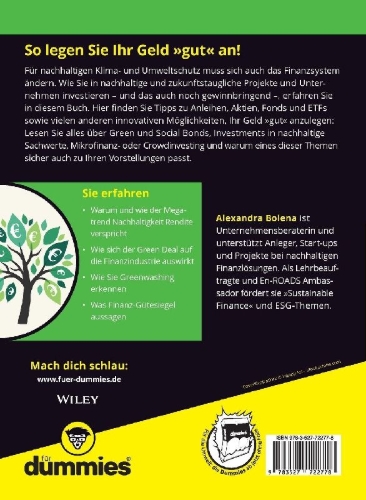 Buchcover und Innenansicht für das Buch: Nachhaltig investieren für Dummies