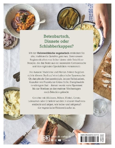 Buchcover und Innenansicht für das Buch: Heimwehküche vegetarisch