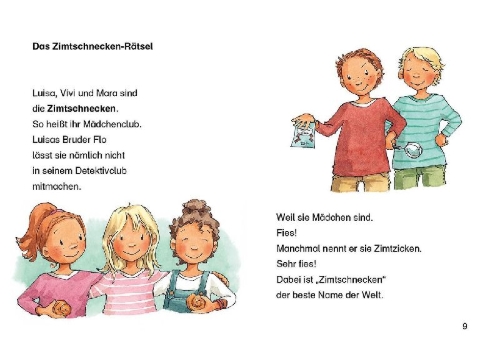 Buchcover und Innenansicht für das Buch: Leselöwen 2. Klasse - Ein Fall für die Mädchenbande