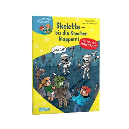 Buchcover und Innenansicht für das Buch: Minecraft 7: Skelette - bis die Knochen klappern!